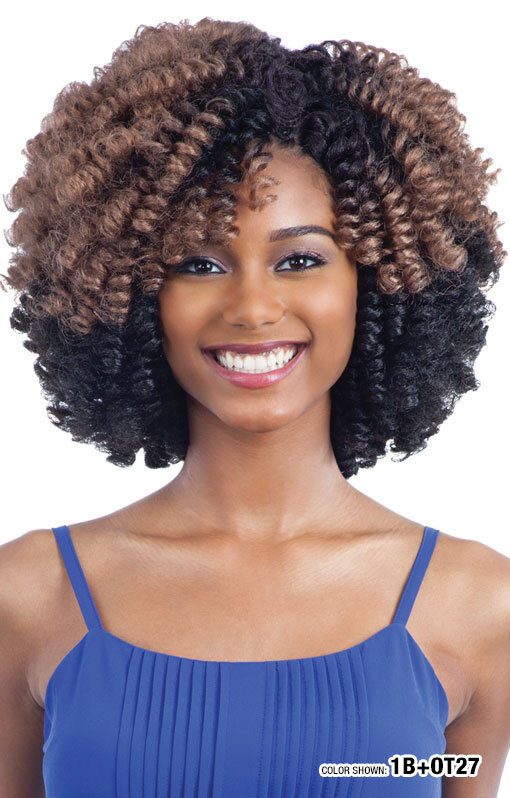 SHAKE N GO : Freetress 2X Weezy Curl Colour 1 - africana hair braiding  studio