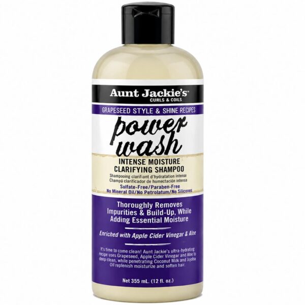 AUNT JACKIE'S Power Wash Clarifying Shampoo Grapeseed Oil and Aloe Intense Moisture